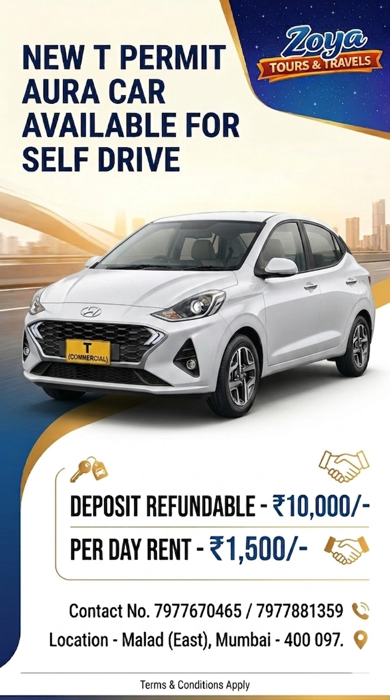 New T Permit Aura Car for Self Drive